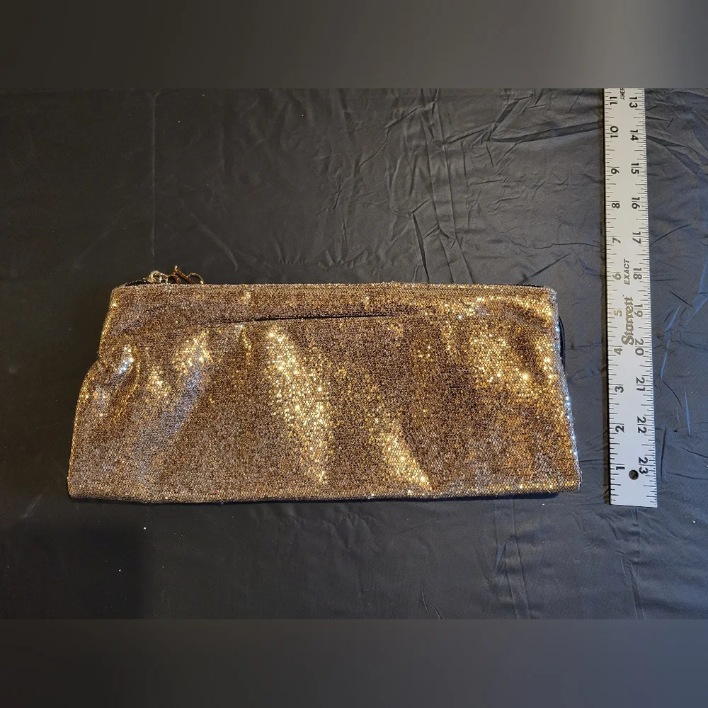 Victoria's Secret Gold Glitter Clutch Bag, Never Used! Beautiful.